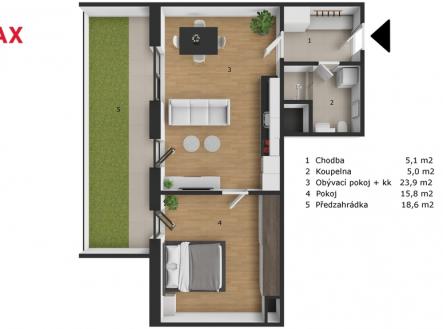 Pronájem bytu, 2+kk, 75 m²
