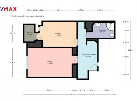 Prodej bytu, 2+1, 52 m²