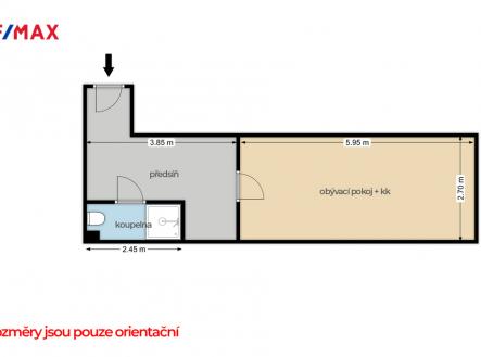 Pronájem bytu, 1+kk, 29 m²