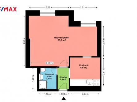 Pronájem bytu, 1+1, 38 m²