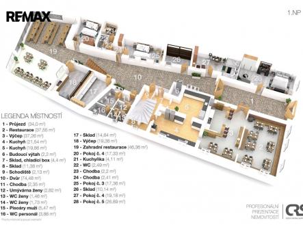 Prodej hotel, 961 m²