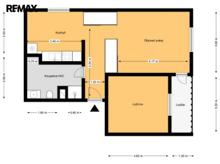 Pronájem bytu, 2+1, 53 m²