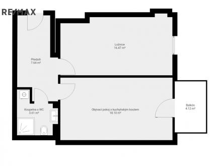 Pronájem bytu, 2+kk, 49 m²
