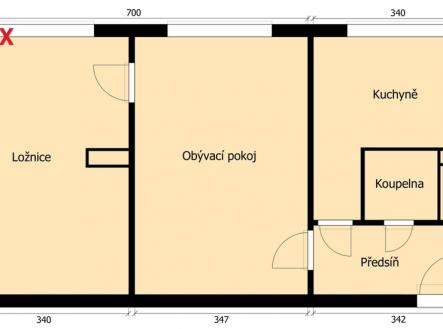 Prodej bytu, 2+1, 52 m²