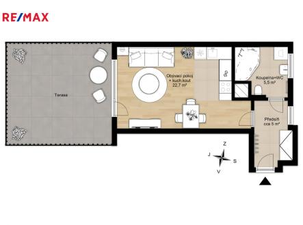 Prodej bytu, 1+kk, 56 m²