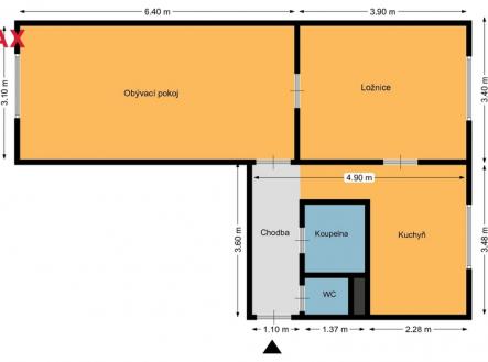 Pronájem bytu, 2+1, 57 m²