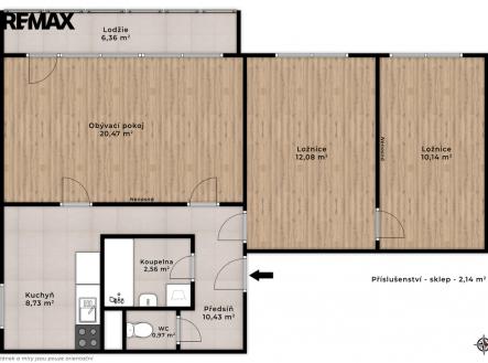 Pronájem bytu, 3+1, 73 m²