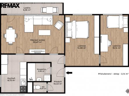 Pronájem bytu, 3+1, 73 m²