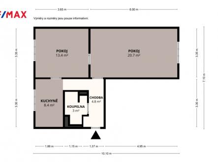 Prodej bytu, 2+1, 52 m²