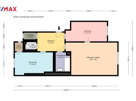 Prodej bytu, 2+1, 63 m²