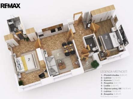 Prodej bytu, 3+kk, 67 m²