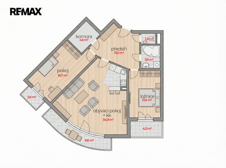 Prodej bytu, 3+kk, 88 m²