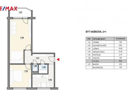 Prodej bytu, 2+1, 60 m²