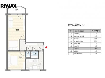 Prodej bytu, 2+1, 60 m²