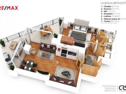 Prodej bytu, 2+kk, 55 m²