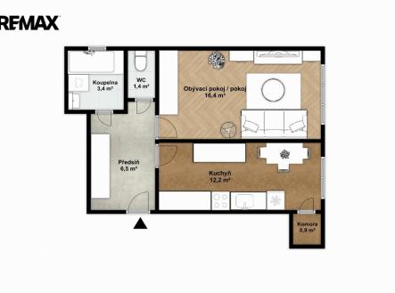 Prodej bytu, 1+1, 44 m²