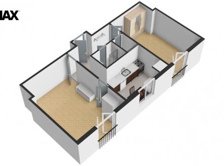 Pronájem bytu, 2+1, 50 m²