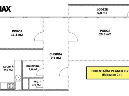 Pronájem bytu, 2+1, 59 m²
