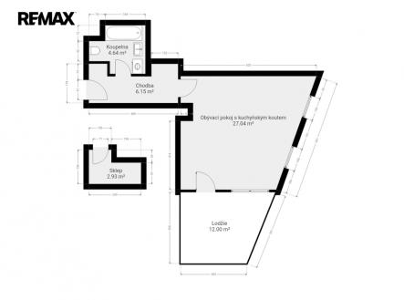 Pronájem bytu, 1+kk, 53 m²