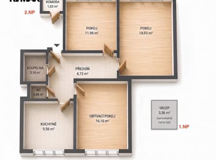 Prodej bytu, 3+1, 89 m²