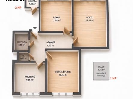 Prodej bytu, 3+1, 89 m²