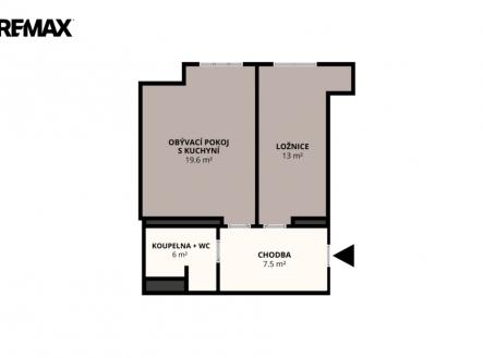 Pronájem bytu, 2+kk, 46 m²