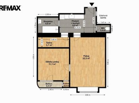Prodej bytu, 2+kk, 59 m²