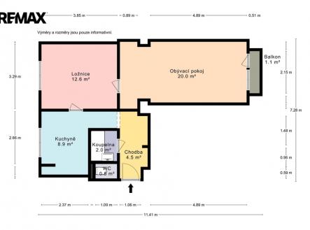 Prodej bytu, 2+1, 56 m²
