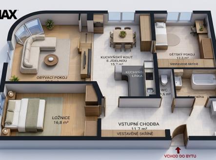 Pronájem bytu, 3+kk, 99 m²