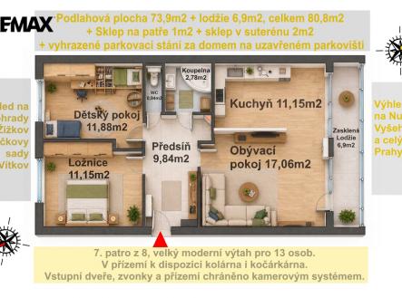 Prodej bytu, 3+kk, 80 m²