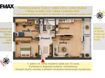 Prodej bytu, 3+kk, 80 m²