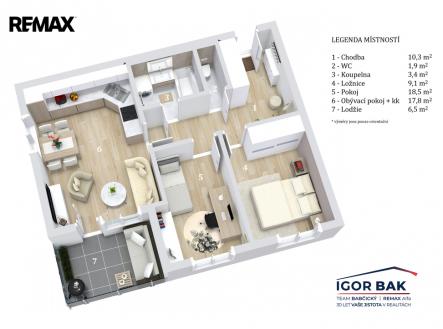 Prodej bytu, 3+kk, 62 m²