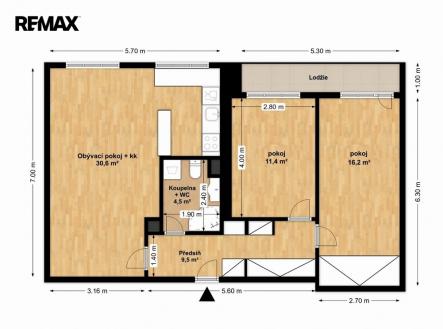 Pronájem bytu, 3+kk, 81 m²