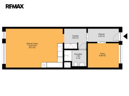 Pronájem bytu, 2+kk, 46 m²