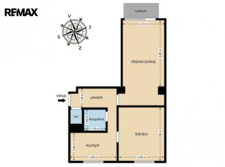 Prodej bytu, 2+1, 56 m²