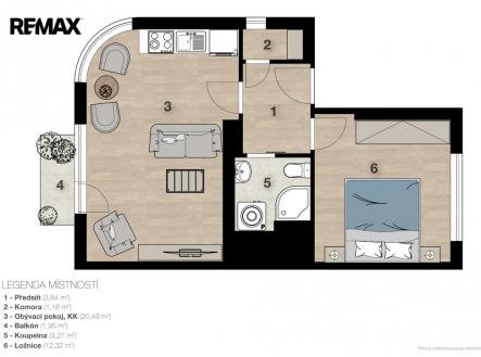 Pronájem bytu, 2+kk, 41 m²