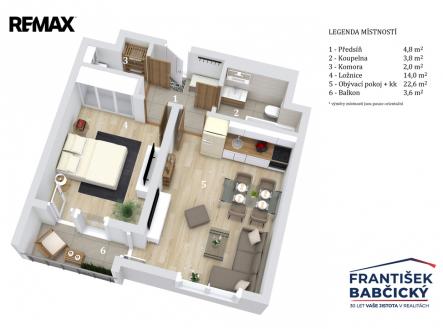 Prodej bytu, 2+kk, 50 m²