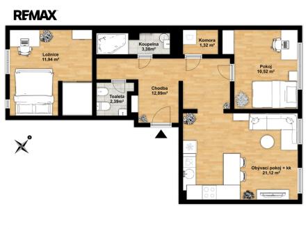 Pronájem bytu, 2+1, 67 m²