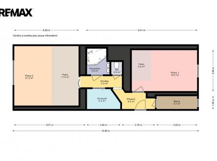 Pronájem bytu, 2+kk, 67 m²