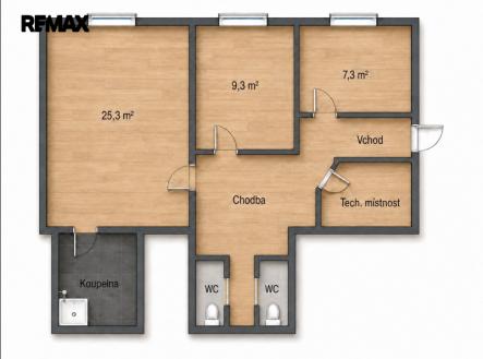 Pronájem bytu, 3+kk, 65 m²