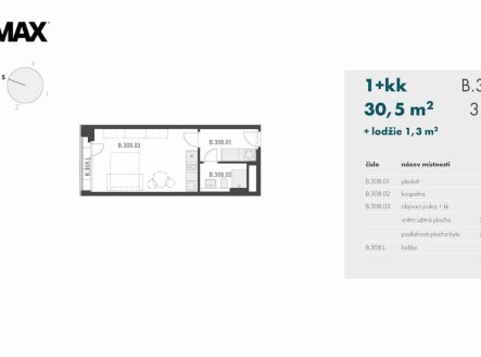 Pronájem bytu, 1+kk, 30 m²