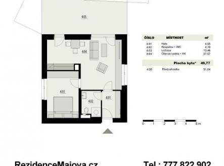 Prodej bytu, 2+kk, 51,5 m²