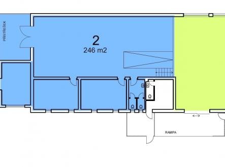 Pronájem - skladovací prostor, 246 m²