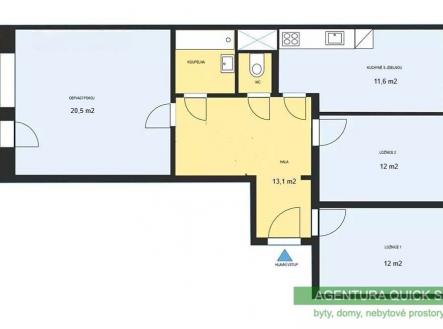 Prodej bytu, 3+1, 76 m²