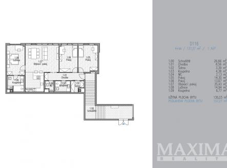 Prodej bytu, 4+kk, 130 m²