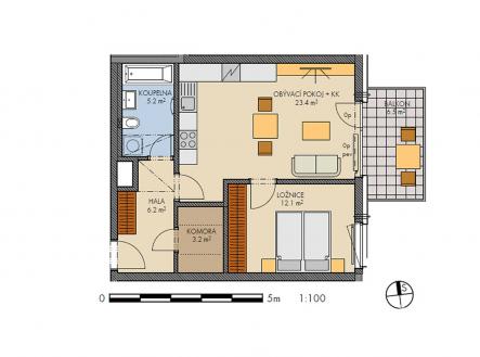 Prodej bytu, 2+kk, 59 m²