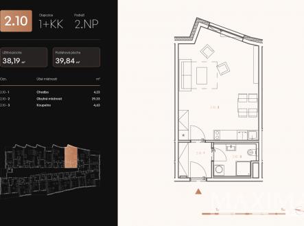 Prodej bytu, 1+kk, 40 m²