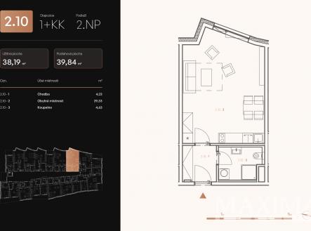 Prodej bytu, 1+kk, 40 m²