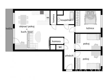 Prodej bytu, 4+kk, 93 m²