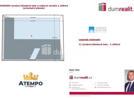 Pronájem - komerční objekt, výroba, 1 200 m²